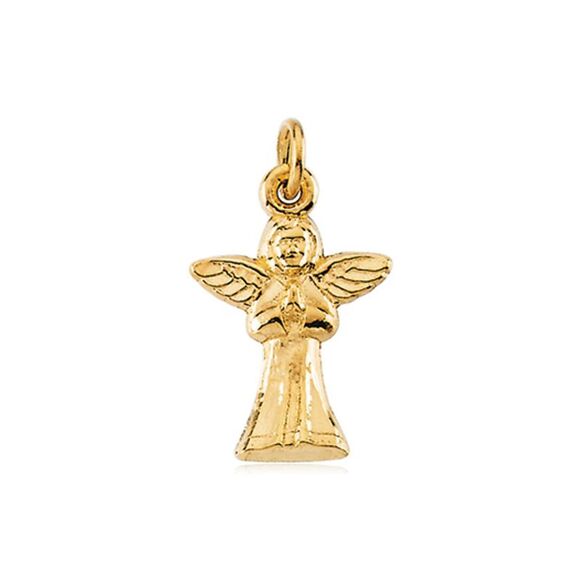 14k Yellow Gold Praying Angel Pendant